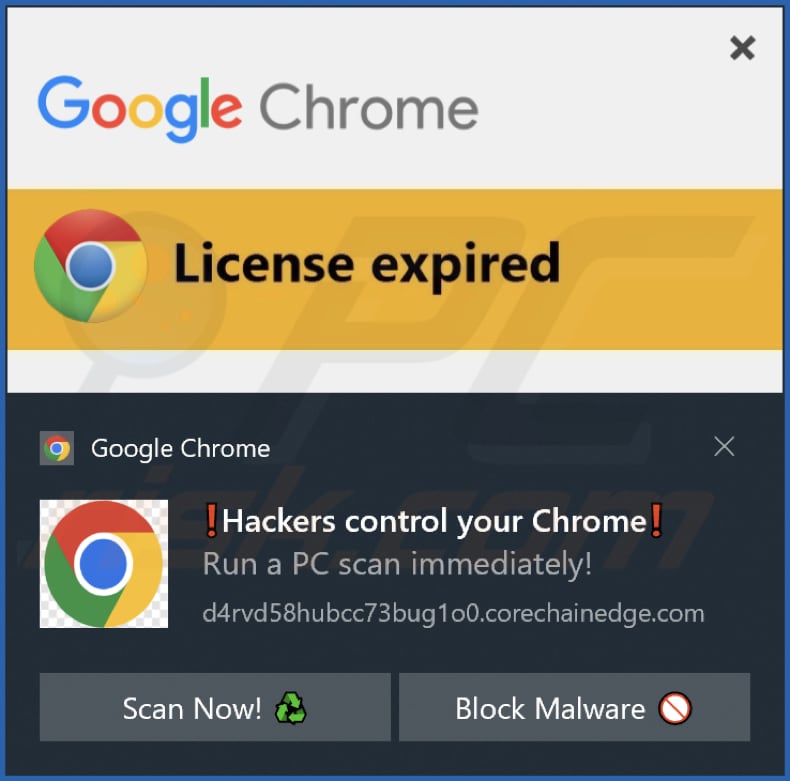 corechainedge[.]com notificación