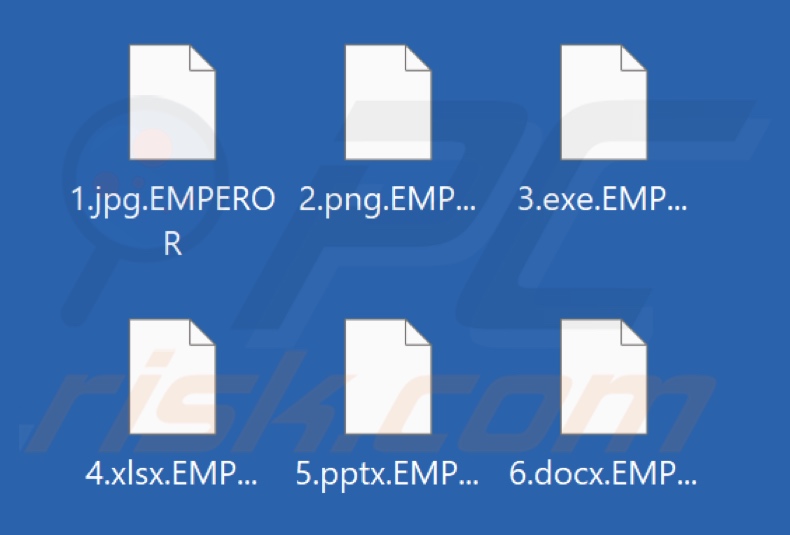 Archivos cifrados por el ransomware Emperor (extensión .EMPEROR)
