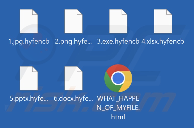Archivos cifrados por el ransomware HYFBTCLOCKER (extensión .hyfencb)