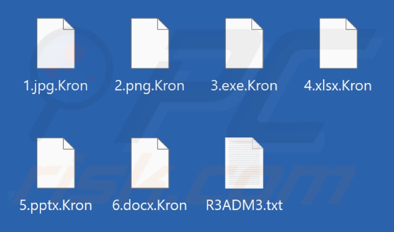 Archivos cifrados por el ransomware Kron (extensión .Kron)