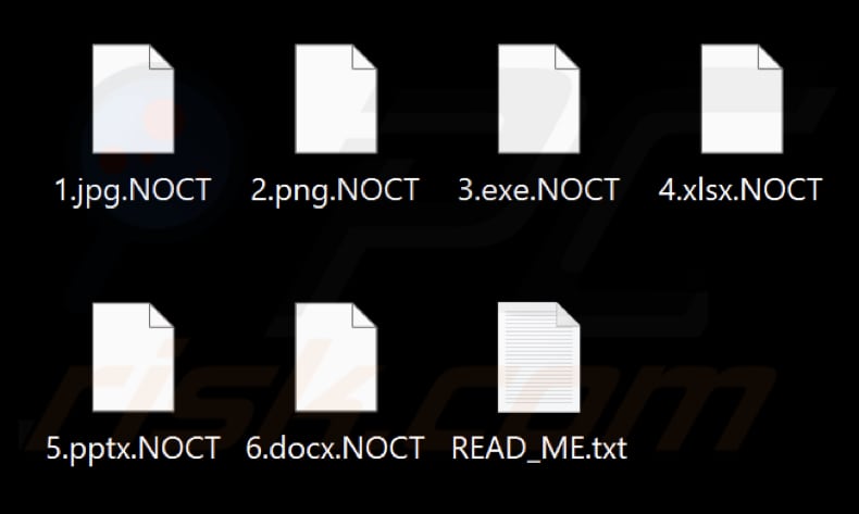 Archivos cifrados por el ransomware NOCT (extensión .NOCT)