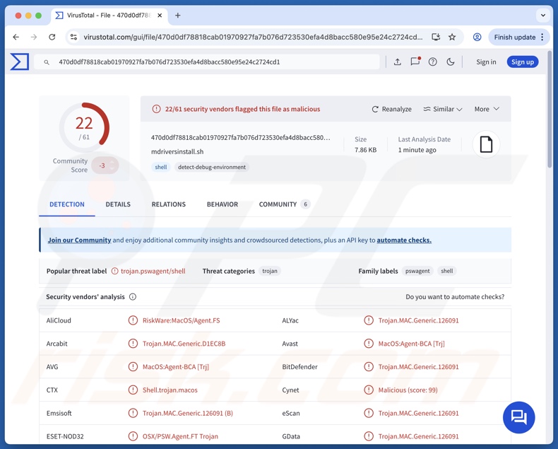 NovaStealer malware detecciones en VirusTotal