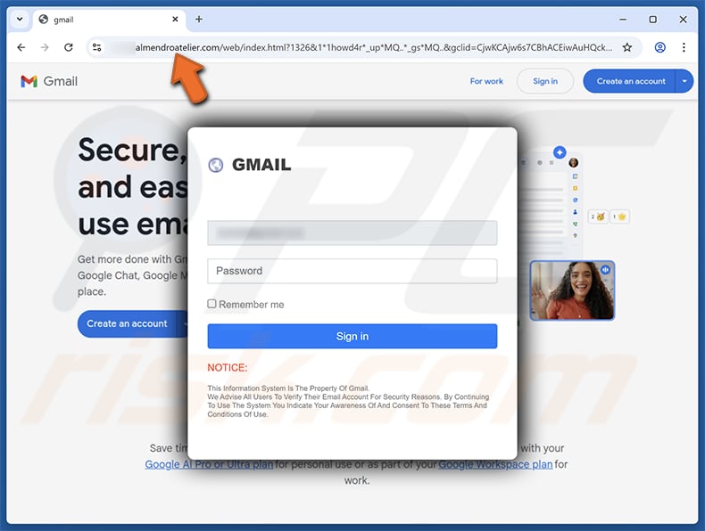 Password Expiry Reminder Sitio falso de estafa por correo electrónico
