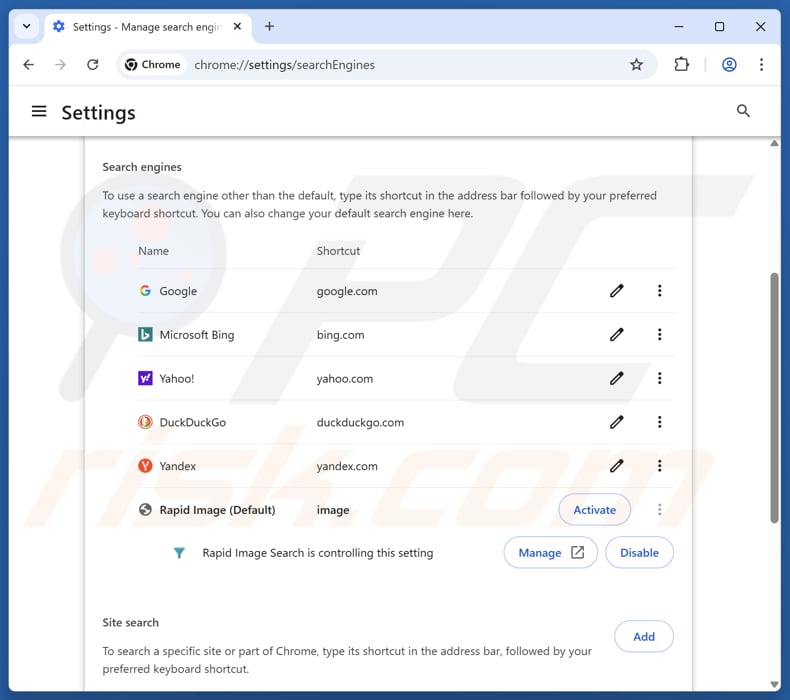 Eliminar search.myprivate-search.com del motor de búsqueda predeterminado de Google Chrome