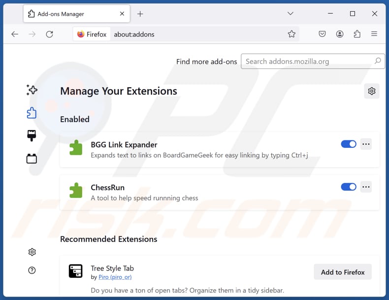 Eliminando extensiones de Mozilla Firefox relacionadas con search.searchsafe.tech