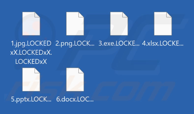 Archivos cifrados por el ransomware ShadowLock (extensión .LOCKEDxX)