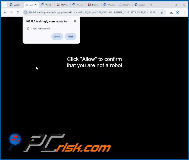 trahingly[.]com website apariencia (GIF)