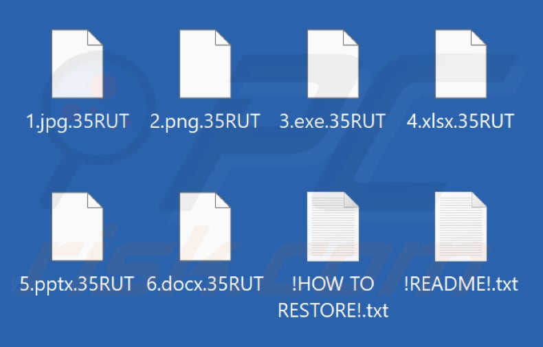 Archivos cifrados por el ransomware VantaBlack (extensión .35RUT)