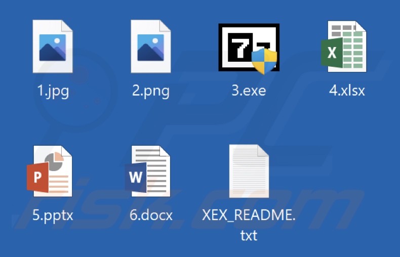 Archivos cifrados por el ransomware XEX (sin extensión añadida)