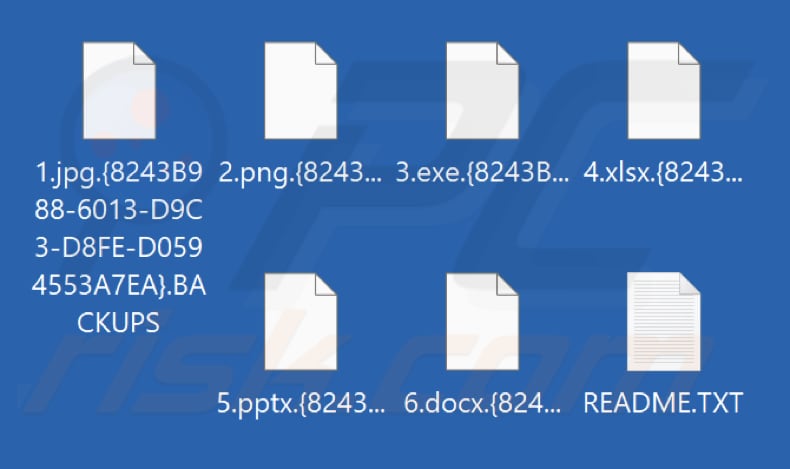 Archivos cifrados por el ransomware Backups (extensión .BACKUPS)