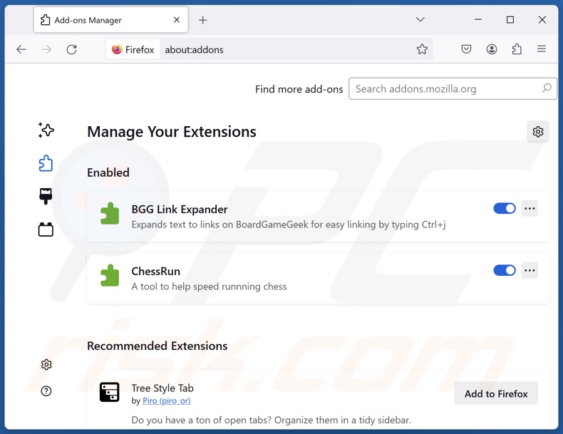 Eliminar extensiones fraudulentas de Mozilla Firefox paso 2