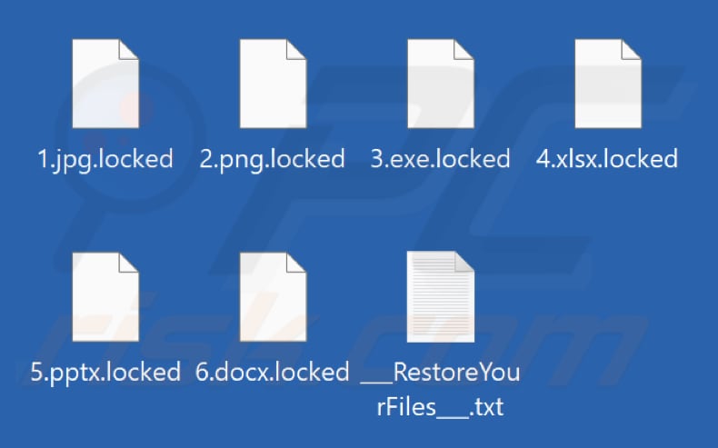 Archivos cifrados por el ransomware Reynolds (extensión .locked)