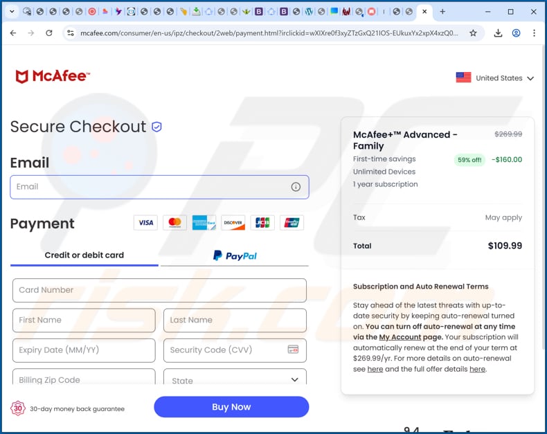 Your Google Account Was Hacked Sitio web promocionado mediante una estafa con ventanas emergentes