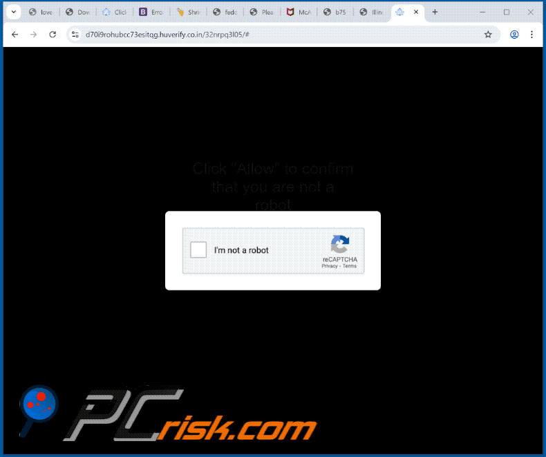 huverify.co[.]in aspecto del sitio web (GIF)