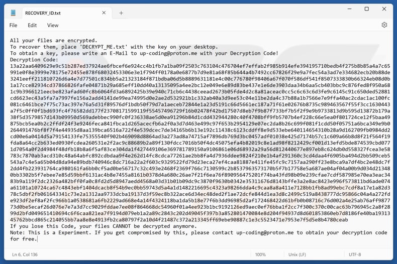 PCLocked ransomware archivo de texto (RECOVERY_ID.txt)