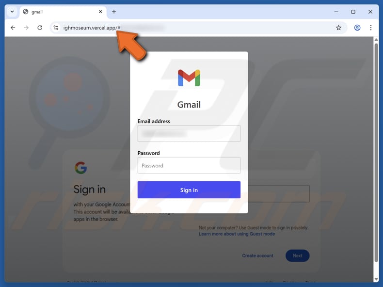 Pending Configuration Verification Correo electrónico fraudulento y sitio web falso