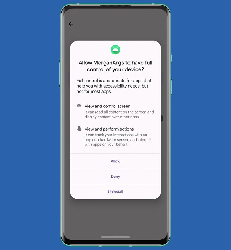 El malware PromptSpy solicita permiso para acceder a los servicios de accesibilidad fuente: welivesecurity.com
