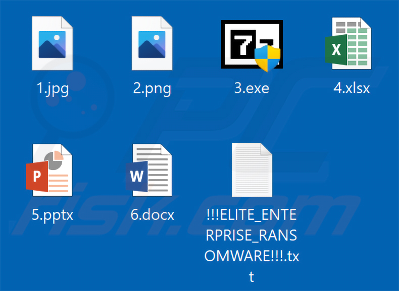 Archivos cifrados por el ransomware Elite Enterprise (sin extensión añadida)