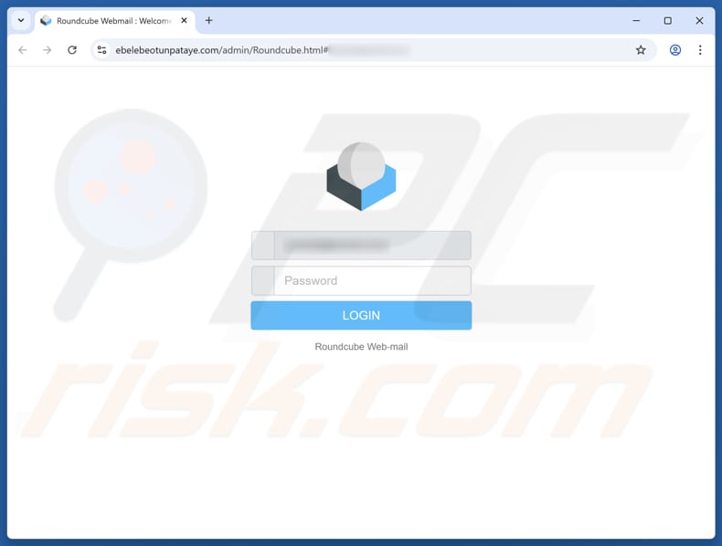 Página falsa de la estafa Email Account Disable Request