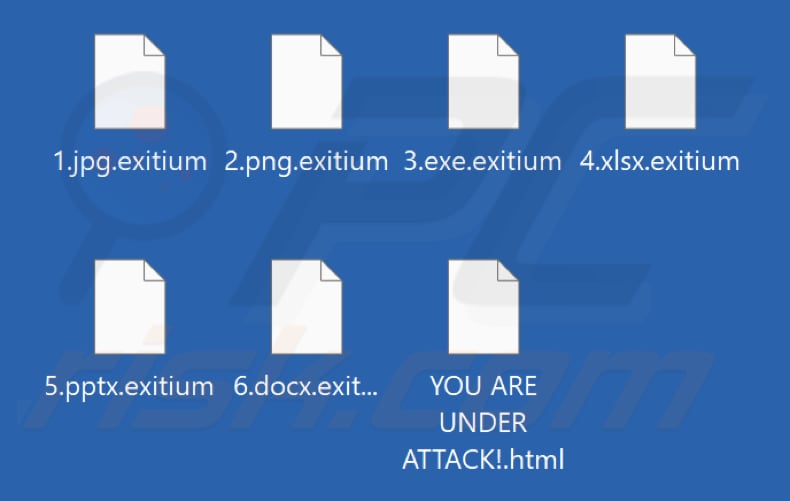 Archivos cifrados por el ransomware Exitium (extensión .exitium)