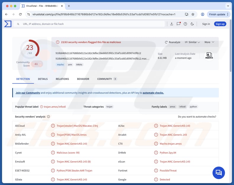 Infiniti stealer - ladrón de información