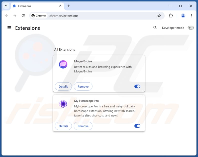 Eliminando extensiones de Google Chrome relacionadas con mightytechy.com