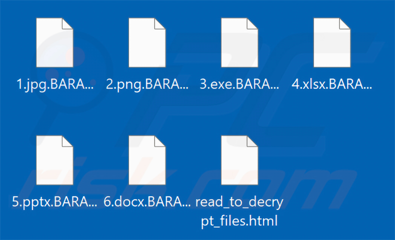 Archivos cifrados por el ransomware BARADAI (extensión .BARADAI)