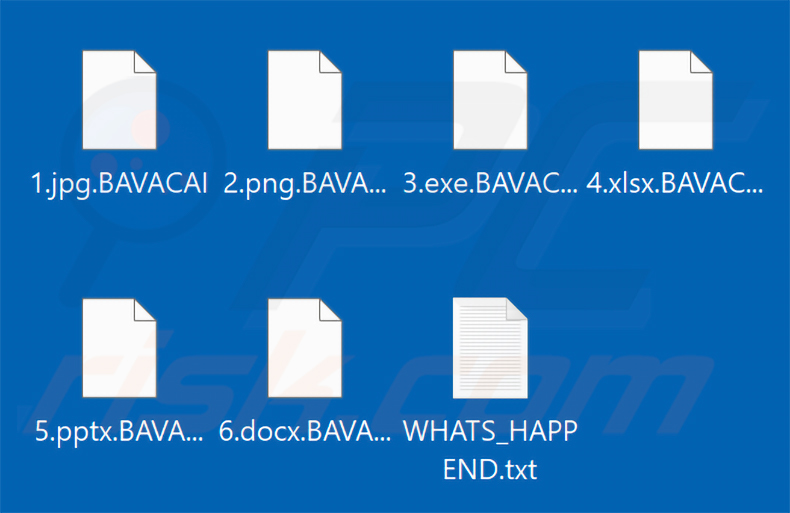 Archivos cifrados por el ransomware BAVACAI (extensión .BAVACAI)