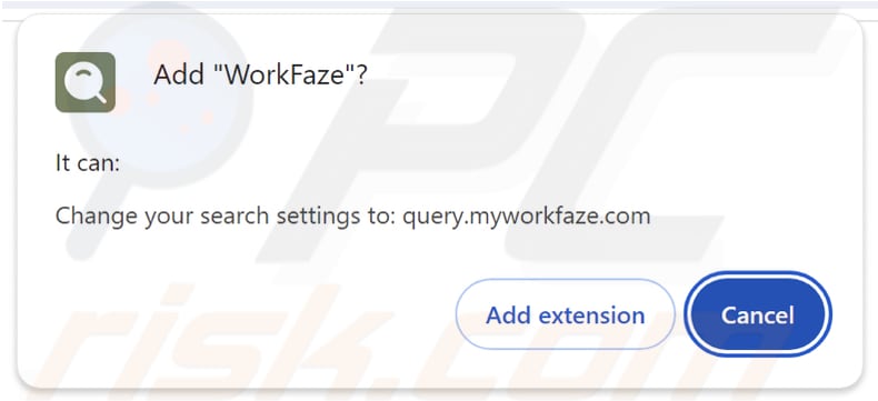 Secuestrador de navegador myworkfaze.com solicitando permisos