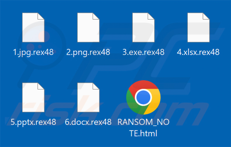 Archivos cifrados por el ransomware Rex (extensión .rex48)