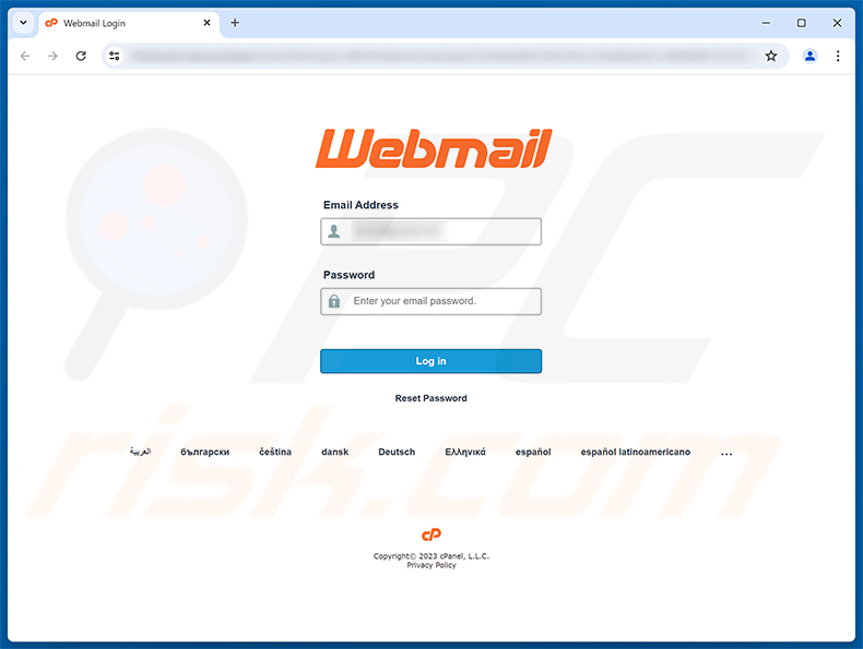 Página de phishing de Account Maintenance Notification