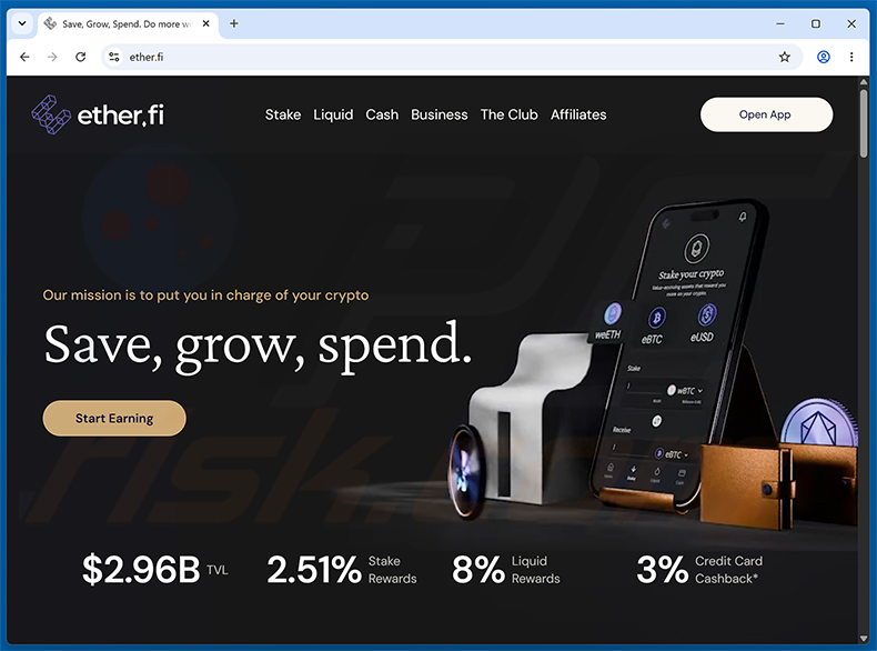 Sitio web real de EtherFiWC26 Voting Rewards Scam (ether.fi)