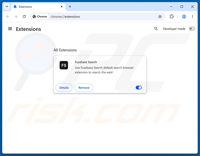Eliminación de las extensiones de Google Chrome relacionadas con Fusebase Search (s.fusebase-search.com)