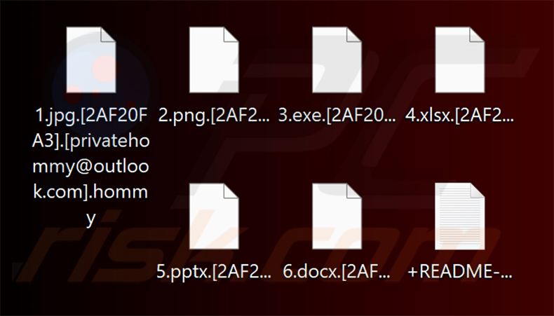 Archivos cifrados por el ransomware Hommy (extensión .hommy)