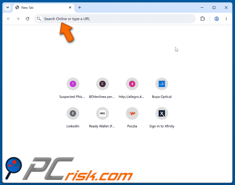 Secuestrador de navegador Easy Login (loginonlineapp.com) redirigiendo a Yahoo (GIF)