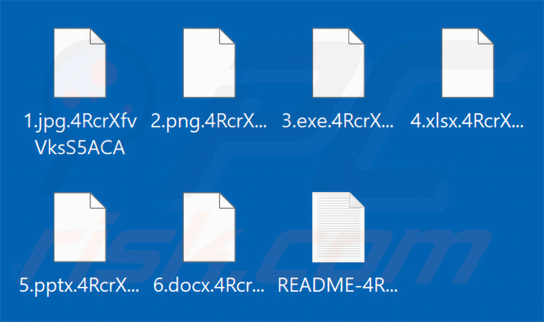 Archivos cifrados por MORTAR ransomware (extensión con ID de la víctima)