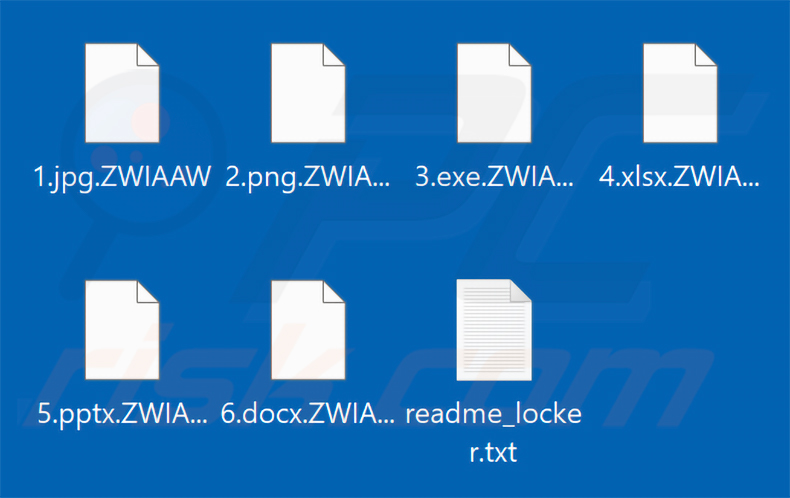 Archivos cifrados por el ransomware Payouts Kings (extensión .ZWIAAW)