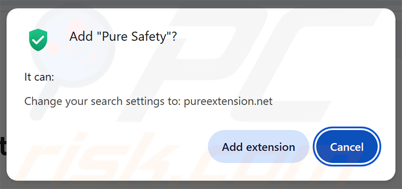 Permisos del secuestrador de navegador Pure Safety (pureextension.net)