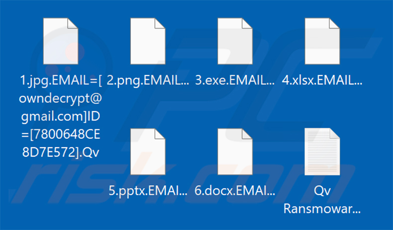 Archivos cifrados por Qv ransomware (extensión .Qv)