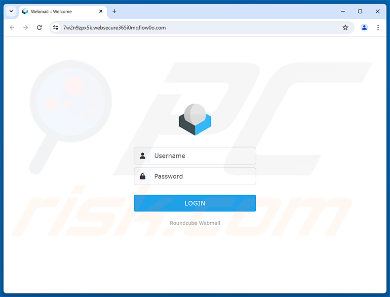 Página de phishing de Routine Update Of User Database
