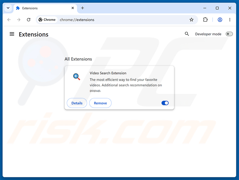 Eliminar extensiones de Google Chrome relacionadas con Video Search Extension (myvideolibrary.info)