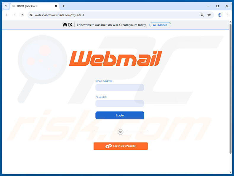 Página de phishing Account Termination Notice