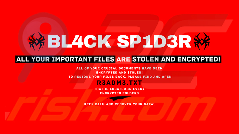 Fondo de pantalla del ransomware BL4CK SP1D3R