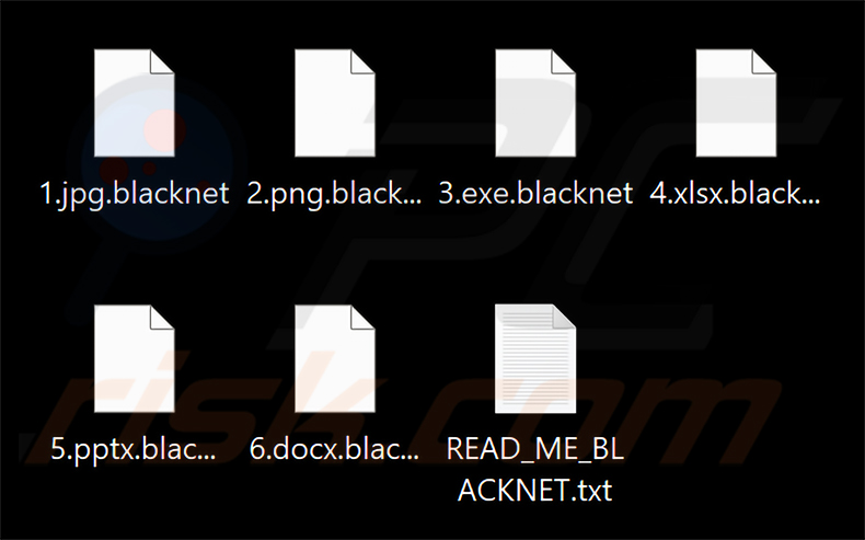 Archivos cifrados por el ransomware BLACKNET (extensión .blacknet)