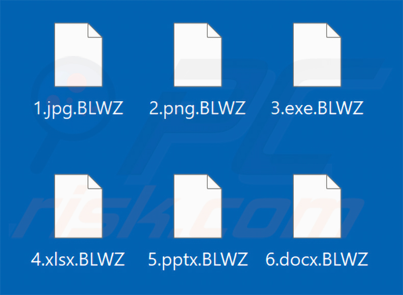 Archivos cifrados por el ransomware BlackWizard (extensión .BLWZ)
