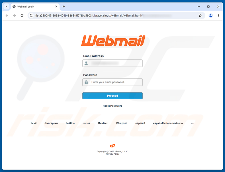 Página de phishing Canada Revenue Agency (CRA) Benefit Statement
