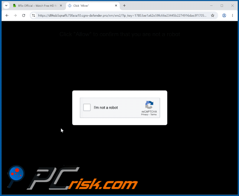 apariencia del sitio web cgre-defender[.]pro (GIF)