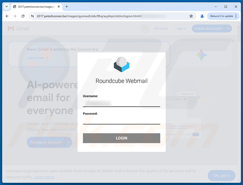 Página de phishing de Confidential Messages Queued