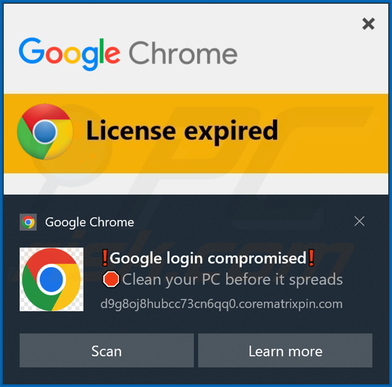 notificación de corematrixpin[.]com