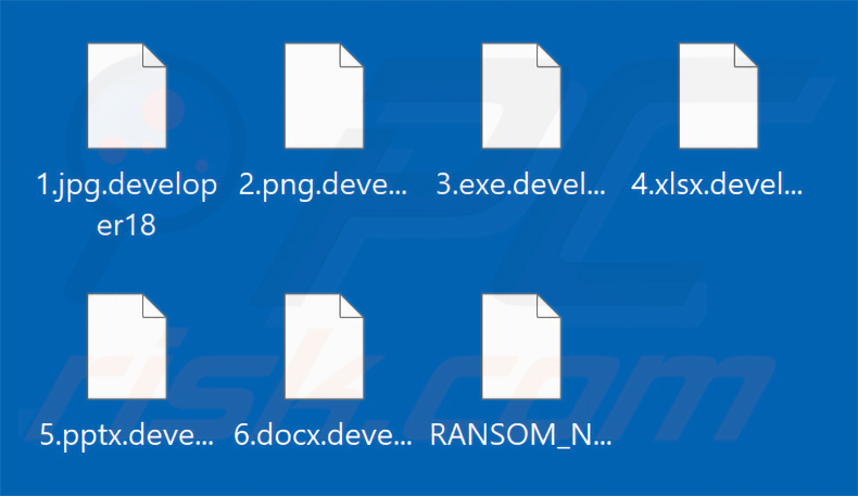 Archivos cifrados por el ransomware Developer (extensión .developer18)
